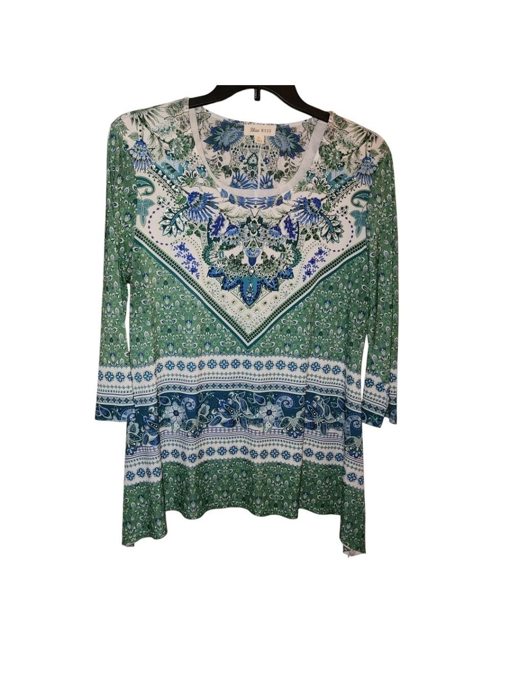 Blue Mood 3/4 Sleeve Blouse Size XL